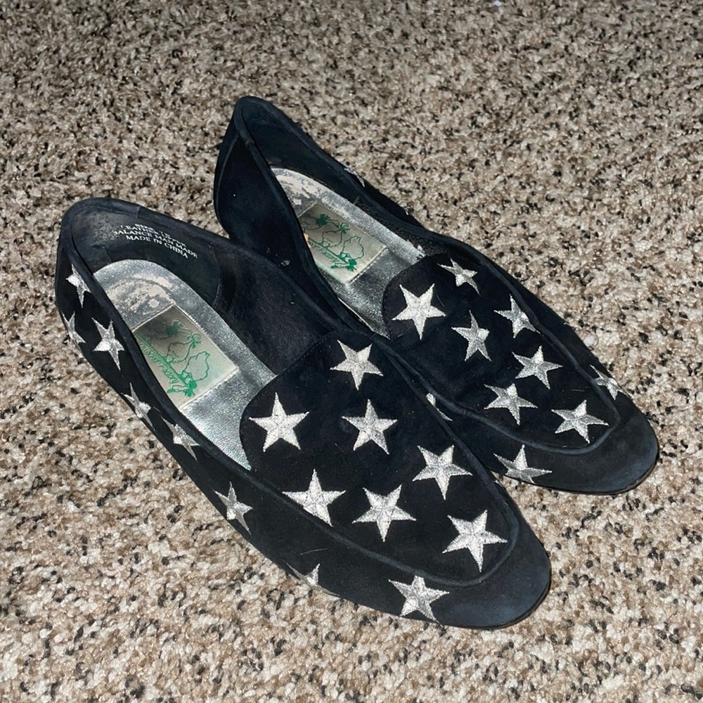 Vintage | Black Star Smoking Slipper Loafer Shoe 7